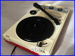 Columbia GP-3 Portable Record Player Red Vintage Turntable Retro Used Tested