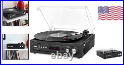 Compact All-in-One Record Player with RCA Output Stylish Audio Centerpiece