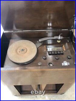 Crosley 629M Radio Console Phonograph Record Player 1939 1940 Art Deco Cabinet
