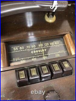 Crosley 629M Radio Console Phonograph Record Player 1939 1940 Art Deco Cabinet