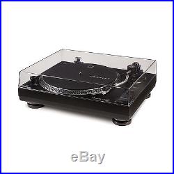Crosley C200 2 Speed S-Shaped Built-In Preamp Record Player Turntable, Black
