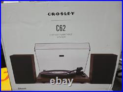 Crosley C62 Vinyl Record Player with Speakers and Bluetooth Audio Turntables