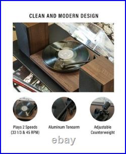 Crosley C62 Vinyl Record Player with Speakers and Bluetooth Audio Turntables