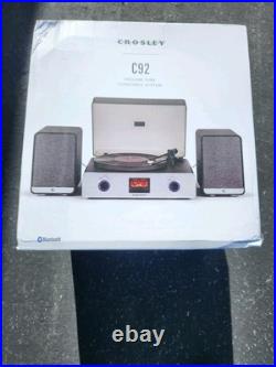 Crosley C92A-BK Belt-Drive Bluetooth Record Player Turntable with Speakers