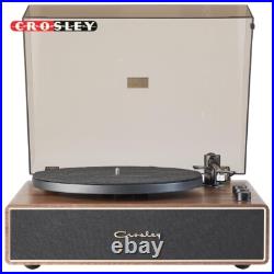 Crosley CR6046A-WAGL Stave 2-Speed Bluetooth Record Player Walnut/Gold