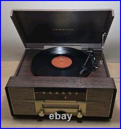 Crosley CR7016A-MA Rhapsody Entertainment Center 3-Speed Record Player Mahogany