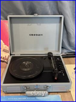Crosley Crosley Blue Portable Suitcase Record Player Turntable Record Player