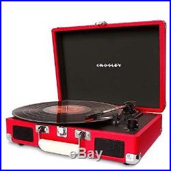 Crosley Crusier 3 Speed Portable Turntable Vinyl Record Player Red Vintage New