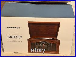 Crosley Lancaster CR42D-PA 6-in-1 Bluetooth Record Player CD Cassette Radio