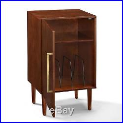Crosley Mid Century Modern Everett Record Player Turntable Stand Storage Cabinet