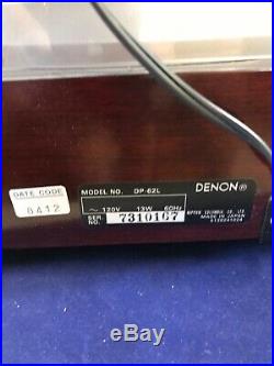 Denon DP-62L Turntable System Record Player Tested Working (Needs Stylus)