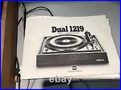 Dual 1219 Turntable With Wood Base. Vintage Record Player