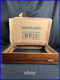 Dual 1219 turntable record player walnut wood base WB-19 United Audio