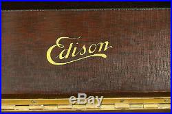 Edison C19 Diamond Disc Mahogany Antique Wind Up Phonograph Record Player #30813