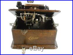 Edison Standard Phonograph Cylinder Record Player Model C Reproducer Tulip Horn