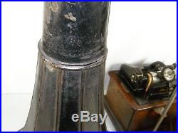 Edison Standard Phonograph Cylinder Record Player Model C Reproducer Tulip Horn