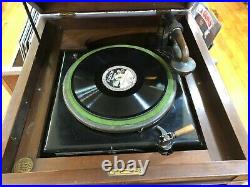 Edison W-250 Wind Up Diamond Record Phonograph Player Model 250 Works
