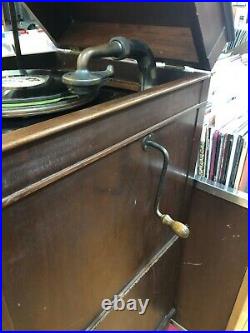 Edison W-250 Wind Up Diamond Record Phonograph Player Model 250 Works
