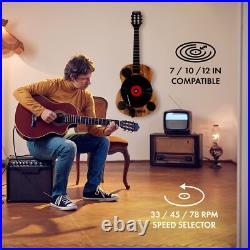 Eklectik Bluetooth Record Player Vertical Turntable Guitar Built-in Stereo Speak