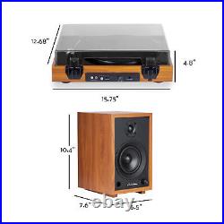 Electrohome Montrose Vinyl Record Player and McKinley Powered Bookshelf Speakers