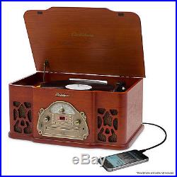 Electrohome Record Player Retro Vinyl Turntable Stereo System with AM/FM & CD