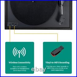 Electrohome Vinyl Record Player, Belt-Drive Turntable, Bluetooth, Vinyl-to-MP3