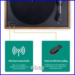 Electrohome Vinyl Record Player, Belt-Drive Turntable, Bluetooth, Vinyl-to-MP3