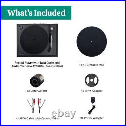 Electrohome Vinyl Record Player, Belt-Drive Turntable, Bluetooth, Vinyl-to-MP3