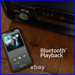 Electrohome Vinyl Record Player, Bluetooth Radio CD Vinyl to MP3, 32GB USB Drive