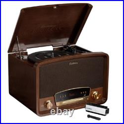 Electrohome Vinyl Record Player, Bluetooth Radio CD Vinyl to MP3, Cleaning Kit