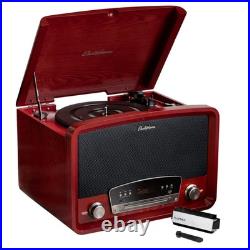 Electrohome Vinyl Record Player, Bluetooth Radio CD Vinyl to MP3, Cleaning Kit