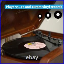 Electrohome Vinyl Record Player, Bluetooth Radio CD Vinyl to MP3, Cleaning Kit