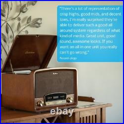 Electrohome Vinyl Record Player, Bluetooth Radio CD Vinyl to MP3, Cleaning Kit