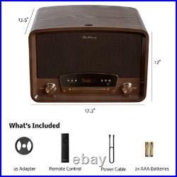 Electrohome Vinyl Record Player Turntable, Bluetooth, Radio, CD, Vinyl to MP3