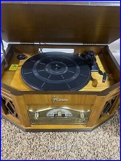 Emerson Stereo Vinyl Record Player CD AM FM Radio Cassette Phonograph Turntable