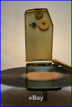 Emerson Wondergram Turntable Record Player 33 45 Battery Gold Vintage Rare