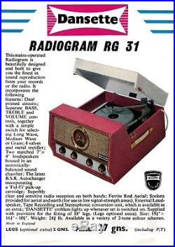 FABULOUS DANSETTE RG31 RECORD PLAYER RADIO. Fully Refurbished