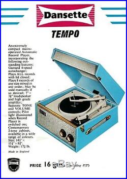 Fabulous BLACK AND GREY DANSETTE TEMPO 1960s RECORD PLAYER Full Refurb
