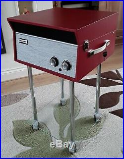 Fabulous DANSETTE SENATOR 1960s RECORD PLAYER in Classic Red. Fully Refurbished