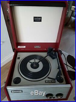 Fabulous DANSETTE SENATOR 1960s RECORD PLAYER in Classic Red. Fully Refurbished