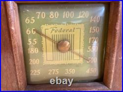 Federal Tabletop Radio Record Player Phonograph Combo Mid-Century Wood