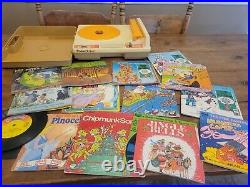 Fisher Price 1978 Record Player Portable 825 TESTED 33 & 45 RPM & 12 + Records