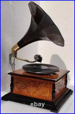 Fully Functional Vintage Gramophone Working Phonograph win-up Record Player
