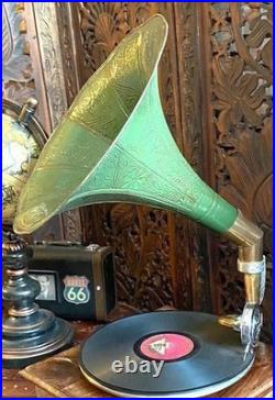 Fully Functional Vintage Gramophone Working Phonograph win-up Record Player