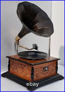 Fully Working Phonograph Antique Gramophone win-up record player Phonograph