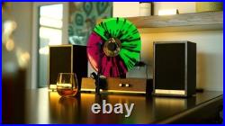 Fuse GLD Vertical Vinyl Record Player with Speakers, Bluetooth, AUX Gold Trim