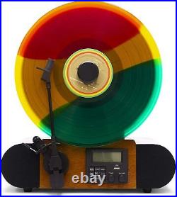 Fuse Vert Vertical Vinyl Record Player- Bluetooth, FM Radio, Alarm, Ashtree Wood