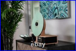 Fuse Wrap Vertical Vinyl Record Player Radio, Bluetooth, Alarm Clock Bamboo