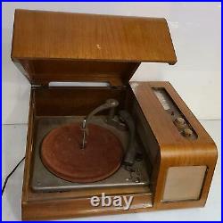 GLF Vintage Phonograph Mid-Century Bent Plywood MCM Record Player Radio Tube