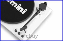Gemini Bluetooth Vinyl Record Player Stereo System Home Turntable White Speakers